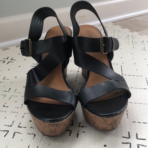 Black strap wedges - Picture 1 of 7